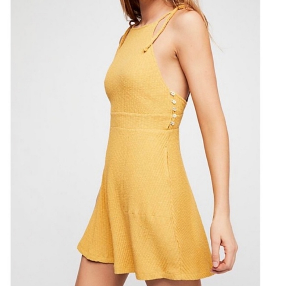 NWOT Free People Beach Sun Yellow Beach Dress, M